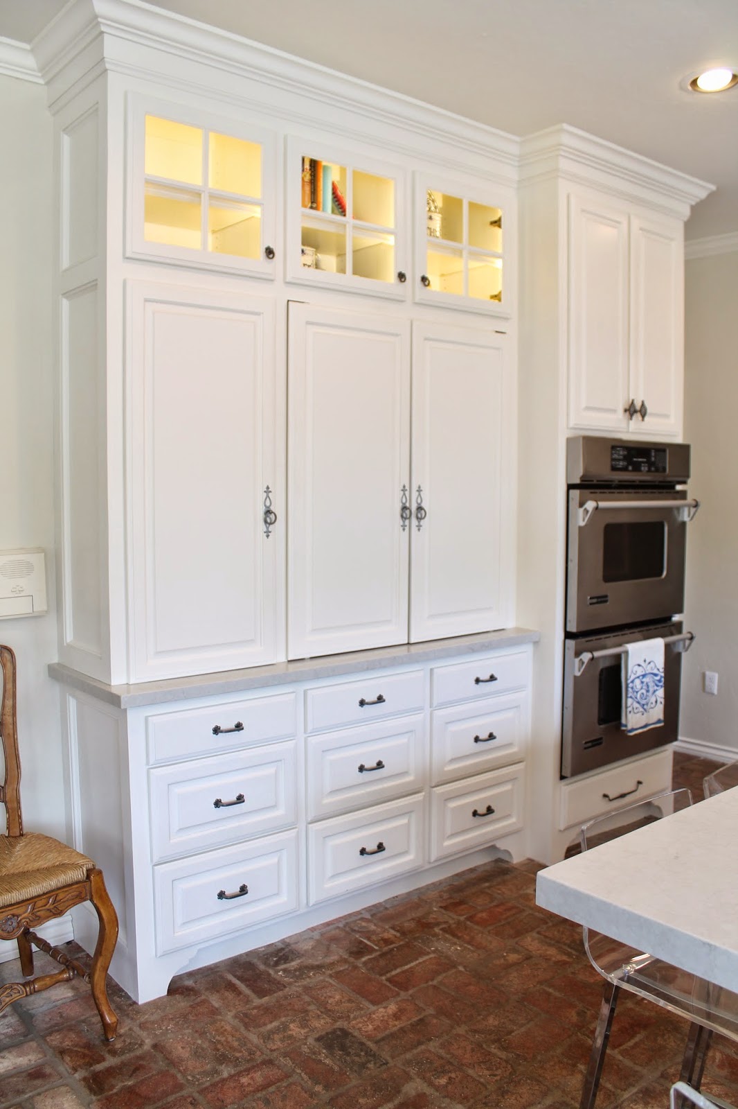Hidden Appliance Cabinet and Desk Command Center in the Kitchen - Eleven  Gables